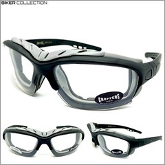 MOTORCYCLE Day Riding Padded Safety Protective SUN GLASSES GOGGLES Clear Lens