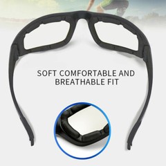 3 Pair Chopper Riding Motorcycle Glasses Clear Lens Glasses Padded UV400 Goggle
