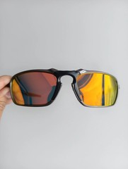Oakley Badman X-Metal OO6020 Polarized Sunglasses Dark Gray Frame Red Iridium