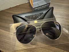 Top Gun Maverick Movie Aviator Sunglasses & Case Adult Gold