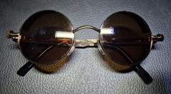 Unbranded Unisex Adult Round Steampunk Style Sunglasses With Brown Lenses (T1)