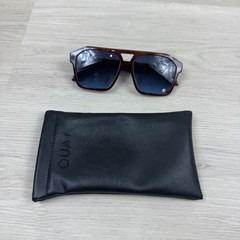 Quay Soundcheck Aviator Sunglasses Tortoise Frame Blue Lens Unisex