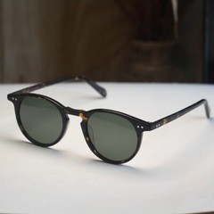 Vintage green glass sunglasses mens tortoise acetate glasses green lens UV400