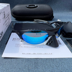Oakley PLANTARIS Sunglasses OO9437-0363 Matte Transparent Black PRIZM Blue Lense