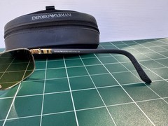 Emporio Armani 167-S 743 Gold Rectangular Sunglasses BrownLens 135mm 54[]19
