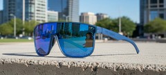 Tifosi Optics SANCTUM XL Sunglasses Midnight Vapor Frame Smoke Tint Cobalt Blue