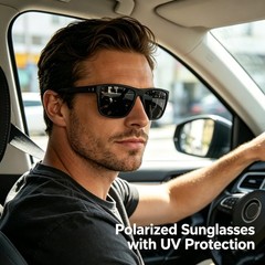 Square Polarized Sunglasses for Men, 3 Pack Lightweight UV Protection Sun Gla…
