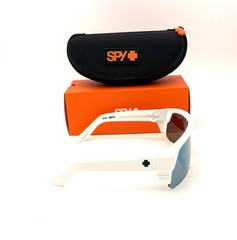 SPY MONOLITH Matte White / Happy Boost Ice Blue Polarized 142mm Sunglasses