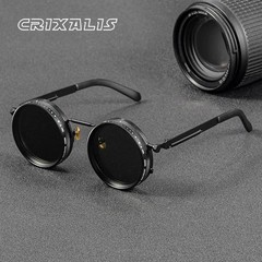 CRIXALIS Polarized Round Sunglasses ND9 Adjustable Dimming Men Women Retro Punk