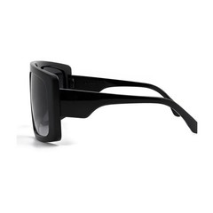 Oversized Square Shield Sunglasses Black Flat Top Gradient Lens Big Frame Mens
