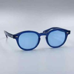 Johnny Depp sunglasses solid acetate glasses handmade blue sunglasses unisex