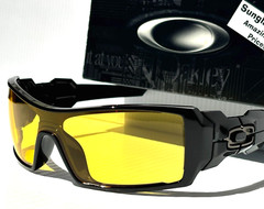 NEW Oakley OIL RIG Polished Black GALAXY Amber Yellow Lens Sunglass 9081