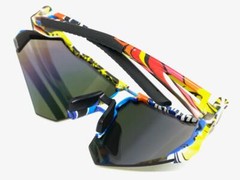 Oversized RETRO SPORTY WRAP Shield Cycling SUN GLASSES Large Huge Graffiti Frame