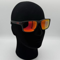 Oakley Holbrook Sunglasses Matte Black Frame | Fire Red Polarized Lens NEW
