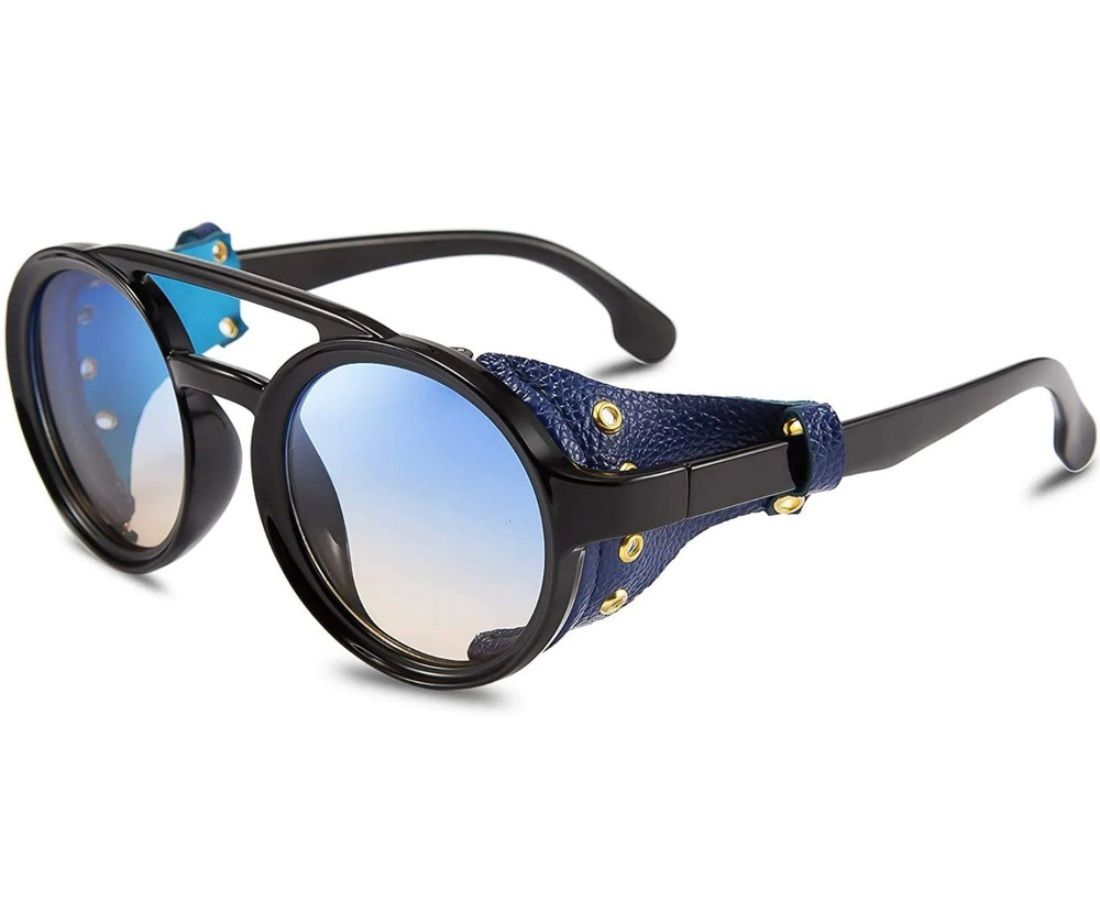 Dark Black Lens Sunglasses Street Wear Wrap Around UV400 Protection Classic New