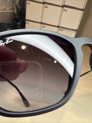 Ray Ban Chris Sunglasses RB 4187 622/8G 5418 145 Rubber Black Gradient Gray #98