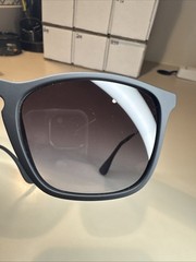 Ray Ban Chris Sunglasses RB 4187 622/8G 5418 145 Rubber Black Gradient Gray #98