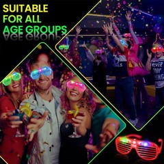 120 Pack LED Glasses ,6 Colors Light Up Glasses glow in The Dark Party Suppli…