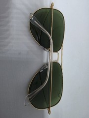 RAY-BAN RB 3025 001 62MM LARGE METAL AVIATOR SUNGLASSES GOLD GREEN AUTHENTIC NEW