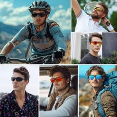 Polarized Sports Sunglasses for Men Women Wrap Around Half Frame Cycling Fish…