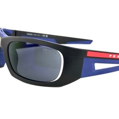 PRADA 02Y Linea Rossa TUNING IMPAVID Sunglass Black Blue Mirror Wrap PS02YS 02YS
