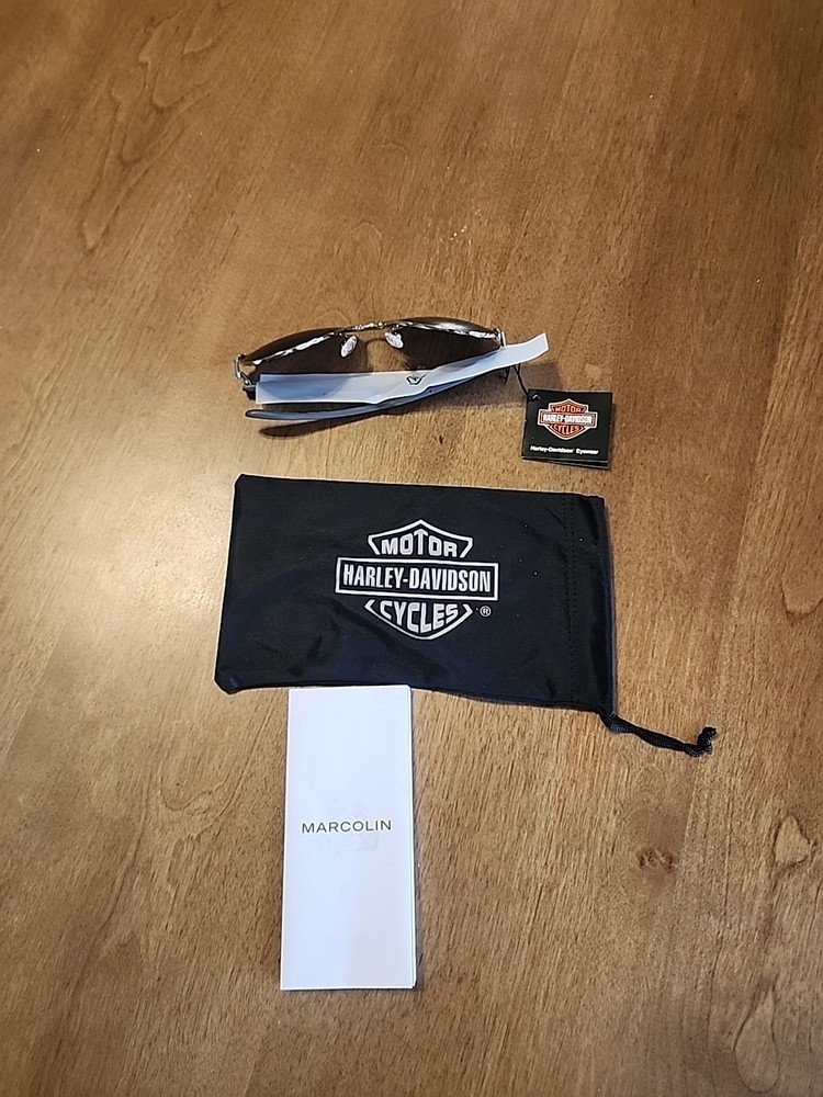 Marcolin Harley-Davidson Aviator Style Smoked Lens Sunglasse with Branded Cloth
