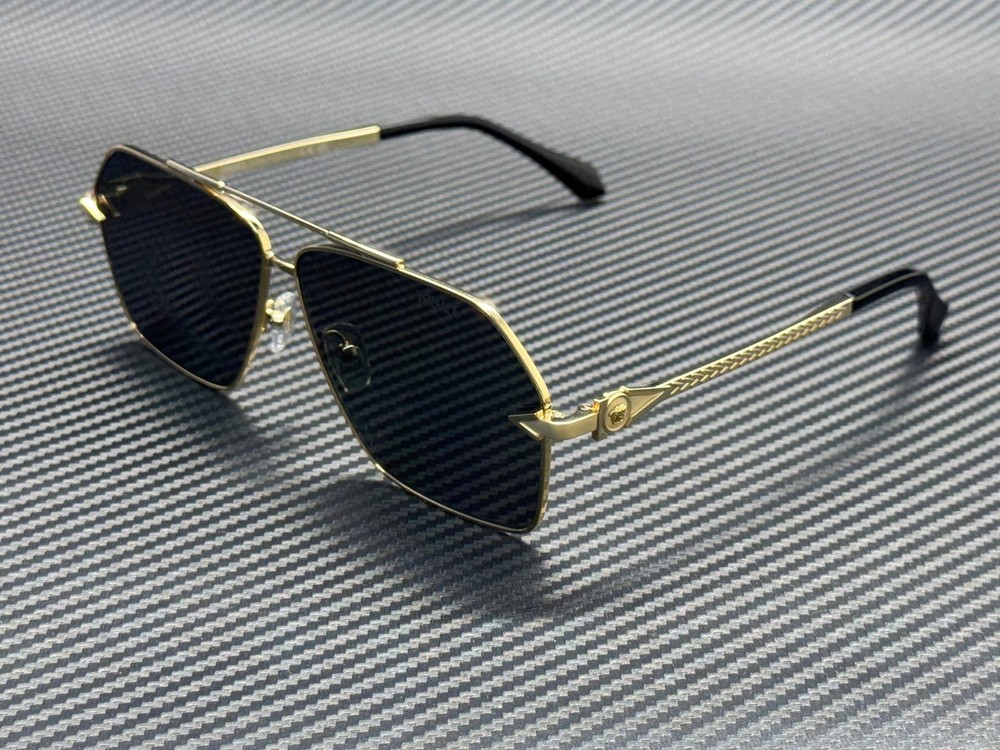 VERSACE VE2284 10026G Gold Grey Mirror Men’s 63 mm Sunglasses