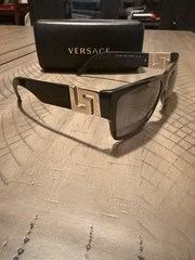 Versace Men’s Square Sunglasses Black Full Frame Gray Gradient Lenses