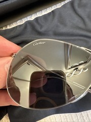 Cartier CT0110S 011 Pilot Aviator Sunglasses Ruthenium Gray 60-14 New Box
