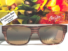 NEW Maui Jim KEAHI Brown Stripes POLARIZED HCL Bronze GLASS Sunglass H873-10