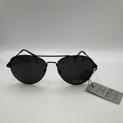 Men’s Aviator Sunglasses Black Metal Frame Black Tinted Plastic Lenses UV400