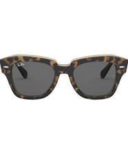 Ray-Ban RB2186 Havana Tortoise Square Sunglasses Gray Black Lenses Unisex