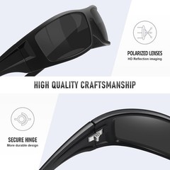 Polarized Sports Sunglasses for Men Women Unbreakable Frame Cycling Fishing.
