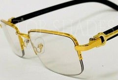 Men’ Gold Clear Lens Eyeglasses Hip Hop Metal Migos Small Classic Sunglasses NEW
