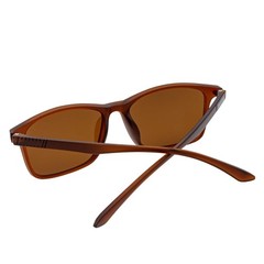 COMMUTER – Polarized Horn Rimmed Matte Brown Sunglasses Amber Lens