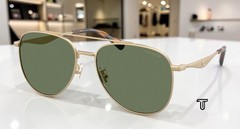 COACH HC7190 900582 Cdp40 Satin Light Gold Green Solid 58 mm Men’s Sunglasses