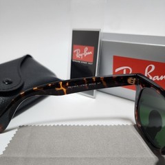 Ray-Ban Wayfarer Classic Sunglasses Tortoise Brown Frame Glass Green Lens RB2140