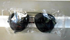 BLACK RETRO VINTAGE SUPER DARK LENS POLICE PILOT UV SUNGLASSES METAL FRAMES NOS