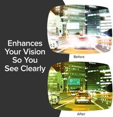 See Clearly At Night! Battle Vision Night Glasses Black w/ Green Lens Wrap Flex