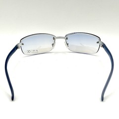 Fashion Rimless Oval Sunglasses Blue Designer Frame & Gradient Lenses Y2k 90’s