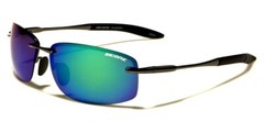 NEW RIMLESS POLARIZED SUNGLASSES MENS LADIES DESIGNER SPORTS WRAP MIRRORED METAL