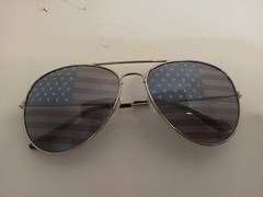 American USA Flag Aviator Sunglasses Patriotic United States Stars Stripes Black