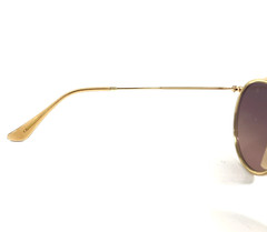 Ray-Ban Sunglasses RB3647-N 9124/43 Round Double Bridge Gold Crystal Brown Gray