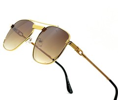 Sunglasses Men Fashion Retro Style Square Gold Frame Classic Designer Hip Hop