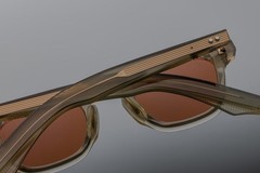 Unisex JMM Zephirin44 Sunglasses Smoke Grey Frame Solid Tan UV Handmade Eyewear