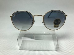 Ray-Ban RB3447 Round Gold Frame Gradient Blue Lens Sunglasses