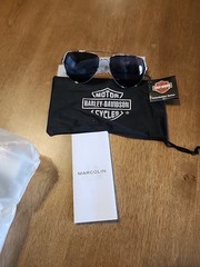Marcolin Harley-Davidson Aviator Style Smoked Lens Sunglasse with Branded Cloth