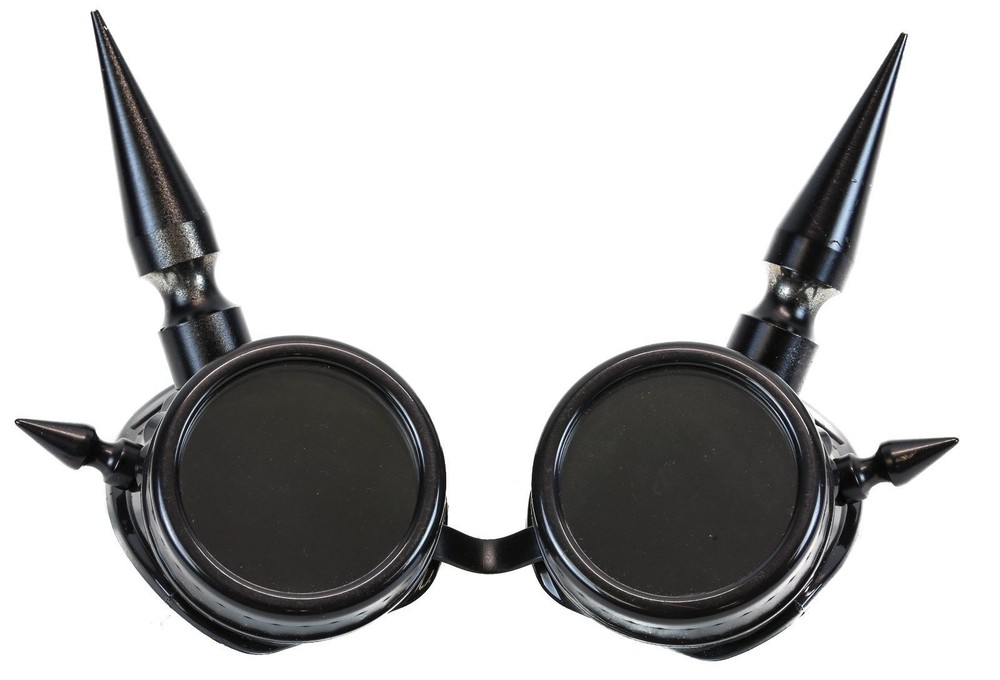 3″ Spike Silver goggles cyber punk gothic cosplay aviator Steampunk Burning Man