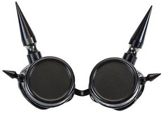3″ Spike Silver goggles cyber punk gothic cosplay aviator Steampunk Burning Man