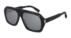 DUNHILL DU0022S 003 Rectangular Squared Black White Silver 59mm Men’s Sunglasses